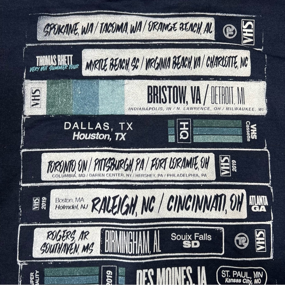 NWOT Thomas Rhett Official VHS-19 Tour Graphic Sweatshirt Navy Unisex 2XL - Picture 4 of 7